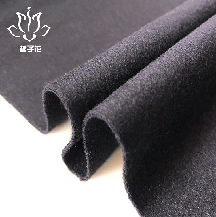 毛料工厂生产现货30羊绒黑色单面顺毛呢子面料